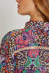 CLÉMENTINE – Robe Liberty Manches 3/4 Taille ajustée Bas évasé – Femme – Elm housse 102A