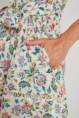 CLÉMENTINE – Robe Liberty Manches 3/4 Taille ajustée Bas évasé – Femme – Eva Belle 036C