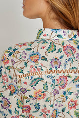 CLÉMENTINE – Robe Liberty Manches 3/4 Taille ajustée Bas évasé – Femme – Eva Belle 036C