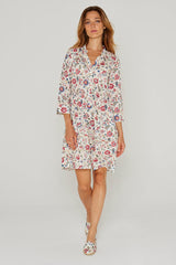 LAURANA – Robe Liberty Manches 3/4 Coupe droite – Femme – Eva Belle 036A