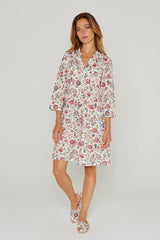 LAURANA – Robe Liberty Manches 3/4 Coupe droite – Femme – Eva Belle 036A