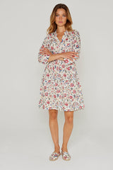 LAURANA – Robe Liberty Manches 3/4 Coupe droite – Femme – Eva Belle 036A