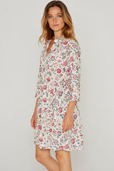 LAURANA – Robe Liberty Manches 3/4 Coupe droite – Femme – Eva Belle 036A