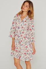 LAURANA – Robe Liberty Manches 3/4 Coupe droite – Femme – Eva Belle 036A
