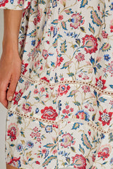 LAURANA – Robe Liberty Manches 3/4 Coupe droite – Femme – Eva Belle 036A