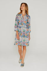 LAURANA – Robe Liberty Manches 3/4 Coupe droite – Femme – Elm Housse 102B