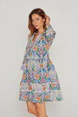 LAURANA – Robe Liberty Manches 3/4 Coupe droite – Femme – Elm Housse 102B