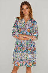 LAURANA – Robe Liberty Manches 3/4 Coupe droite – Femme – Elm Housse 102B
