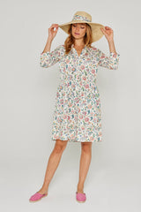 LAURANA – Robe Liberty Manches 3/4 Coupe droite – Femme – Eva Belle 036C