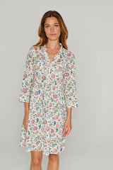 LAURANA – Robe Liberty Manches 3/4 Coupe droite – Femme – Eva Belle 036C