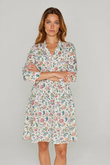 LAURANA – Robe Liberty Manches 3/4 Coupe droite – Femme – Eva Belle 036C