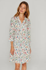 LAURANA – Robe Liberty Manches 3/4 Coupe droite – Femme – Eva Belle 036C