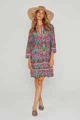 LAURANA – Robe Liberty Manches 3/4 Coupe droite – Femme – Elm Housse 102A