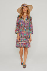 LAURANA – Robe Liberty Manches 3/4 Coupe droite – Femme – Elm Housse 102A