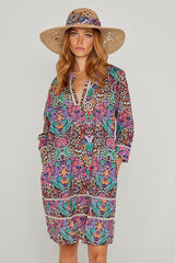 LAURANA – Robe Liberty Manches 3/4 Coupe droite – Femme – Elm Housse 102A