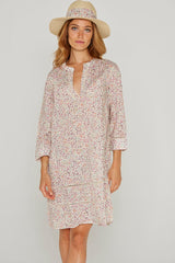 LAURANA – Robe Liberty Manches 3/4 Coupe droite – Femme – Donna Leight 008C