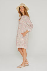 LAURANA – Robe Liberty Manches 3/4 Coupe droite – Femme – Donna Leight 008C
