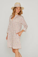 LAURANA – Robe Liberty Manches 3/4 Coupe droite – Femme – Donna Leight 008C
