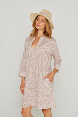 LAURANA – Robe Liberty Manches 3/4 Coupe droite – Femme – Donna Leight 008C