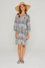 LAURANA – Robe Liberty Manches 3/4 Coupe droite – Femme – Elm Housse 102B