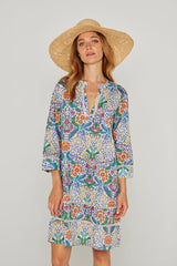 LAURANA – Robe Liberty Manches 3/4 Coupe droite – Femme – Elm Housse 102B