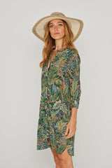 LAURALY – Robe Liberty Col Mao Manches 3/4 Coupe droite – Femme – Adelphie Voyage 137A