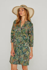 LAURALY – Robe Liberty Col Mao Manches 3/4 Coupe droite – Femme – Adelphie Voyage 137A