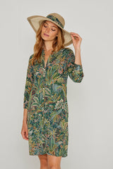 LAURALY – Robe Liberty Col Mao Manches 3/4 Coupe droite – Femme – Adelphie Voyage 137A