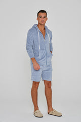 MILANO - Veste Capuche Zippé - Coupe Droite - Unisex - Gris Acier