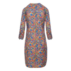 LAURALY – Robe Liberty Col Mao Manches 3/4 Coupe droite – Femme – Margaret Annie 037A
