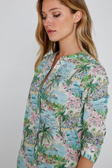 LAURALY – Robe Liberty Col Mao Manches 3/4 Coupe droite – Femme – Cape Vista 132B