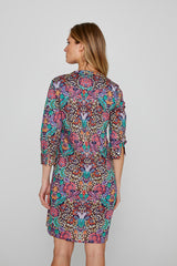LAURALY – Robe Liberty Col Mao Manches 3/4 Coupe droite – Femme – Elm Housse 102A