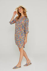 LAURALY – Robe Liberty Col Mao Manches 3/4 Coupe droite – Femme – Margaret Annie 037A