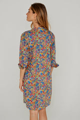 LAURALY – Robe Liberty Col Mao Manches 3/4 Coupe droite – Femme – Margaret Annie 037A