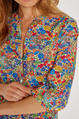 LAURALY – Robe Liberty Col Mao Manches 3/4 Coupe droite – Femme – Margaret Annie 037A