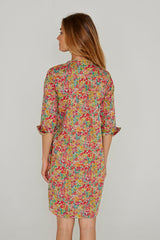 LAURALY – Robe Liberty Col Mao Manches 3/4 Coupe droite – Femme – Margaret Annie 037B