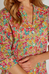 LAURALY – Robe Liberty Col Mao Manches 3/4 Coupe droite – Femme – Margaret Annie 037B