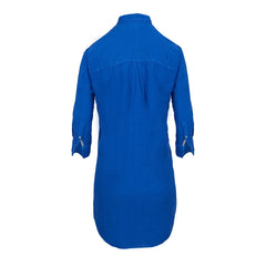 LAURENL – Tunique Lin Opp.Liberty Manches 3/4 Coupe évasée – Femme – Bleu royal/Mabelle 013K