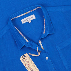 LAURENL – Tunique Lin Opp.Liberty Manches 3/4 Coupe évasée – Femme – Bleu royal/Mabelle 013K