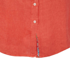 LAURENL – Tunique Lin Opp.Liberty Manches 3/4 Coupe évasée – Femme – Orange/Margaret Annie 037A