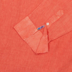 LAURENL – Tunique Lin Opp.Liberty Manches 3/4 Coupe évasée – Femme – Orange/Margaret Annie 037A