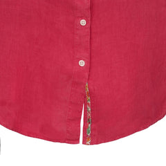 LAURENL – Tunique Lin Opp.Liberty Manches 3/4 Coupe évasée – Femme - Fraise/Margaret Annie 037B