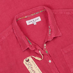 LAURENL – Tunique Lin Opp.Liberty Manches 3/4 Coupe évasée – Femme - Fraise/Margaret Annie 037B