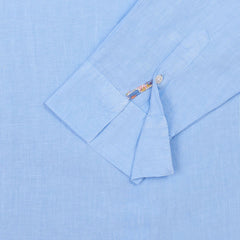 LAURENL – Tunique Lin Opp.Liberty Manches 3/4 Coupe évasée – Femme – Bleu ciel/ Margaret Annie 165A