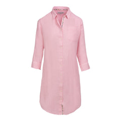 LAURENL – Tunique Lin Opp.Liberty Manches 3/4 Coupe évasée – Femme – Rose/Palmeira 035A