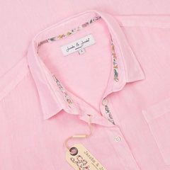 LAURENL – Tunique Lin Opp.Liberty Manches 3/4 Coupe évasée – Femme – Rose/Palmeira 035A