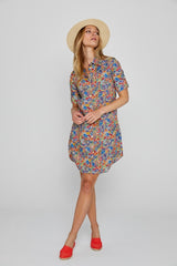 LAURENLY – Tunique Liberty Manches 3/4 Coupe évasée – Femme – Margaret Annie 037A