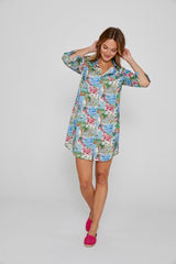 LAURENLY – Tunique Liberty Manches 3/4 Coupe évasée – Femme – Cape Vista 132A