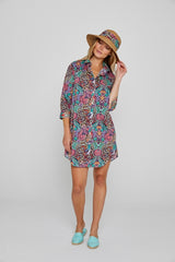 LAURENLY – Tunique Liberty Manches 3/4 Coupe évasée – Femme – Elm Housse 102A