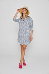 LAURENLY – Tunique Liberty Manches 3/4 Coupe évasée – Femme – Palmeira 035C